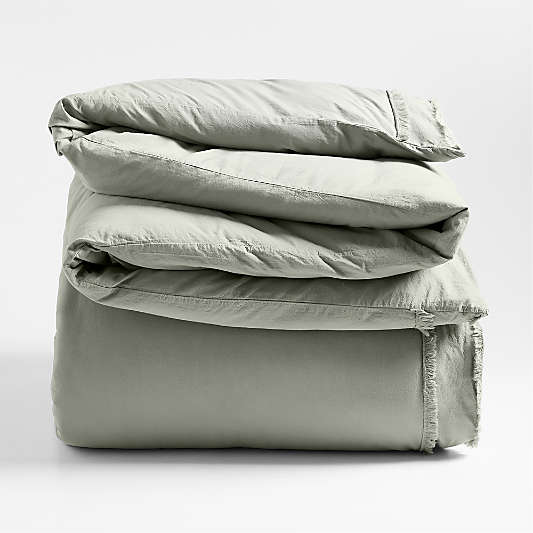 Favorite Washed Organic Cotton Sage Shadow Green Duvet Cover