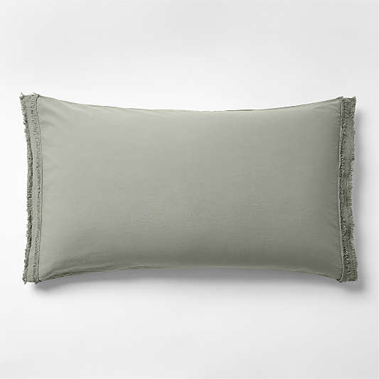 Favorite Washed Organic Cotton Sage Shadow Green King Bed Pillow Sham