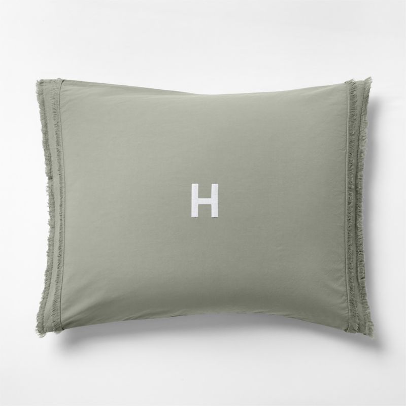 Favorite Washed Organic Cotton Sage Shadow Green Standard Bed Pillow Sham - image 6 of 7