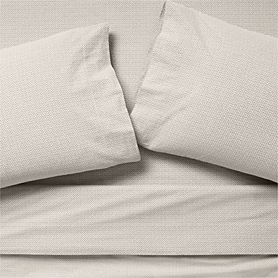 View Favorite Washed Organic Cotton Natural Taupe and Midnight Navy Diamond Printed Queen Bed Sheet Set details