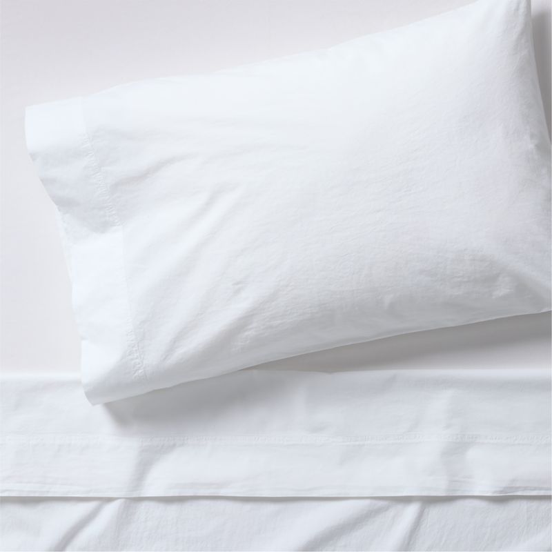 Favorite Washed Organic Cotton White Twin/Twin XL Bed Sheet Set