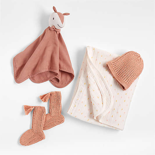 Fawn 4-Piece Organic Baby Swaddle Gift Set