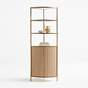 Fayette Corner Storage Bookshelf Cabinet