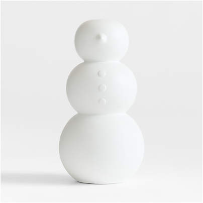 White Fiberstone Front Porch Outdoor Snowman 27"