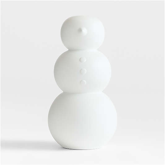 White Fiberstone Front Porch Outdoor Snowman 27"