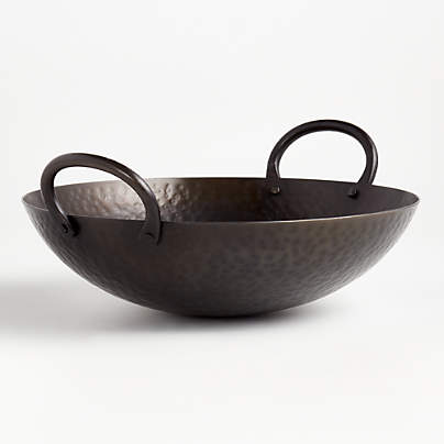 Feast Hammered Iron Serving Bowl with Handles