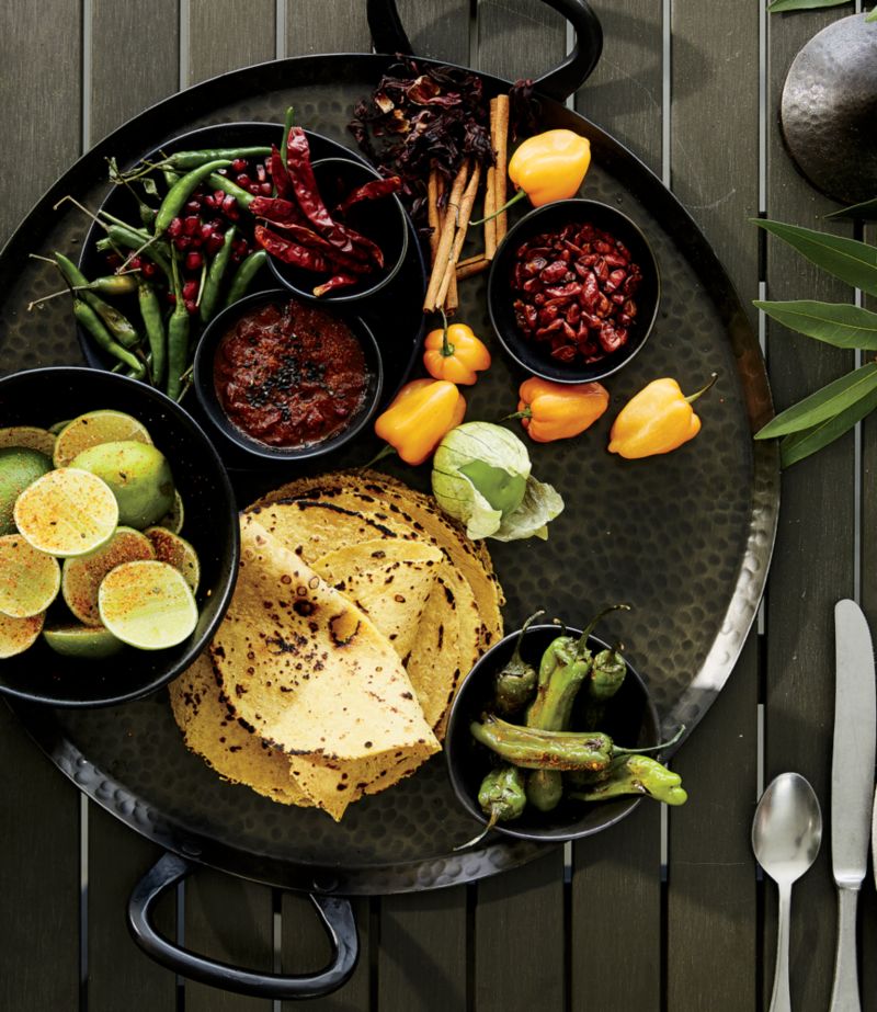 Feast Round Hammered Iron Serving Platter with Handles - image 5 of 14