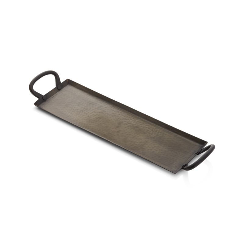 Feast Rectangular Hammered Iron Serving Platter with Handles - image 8 of 12