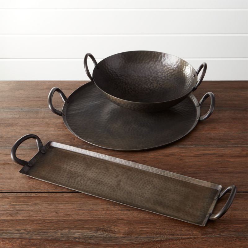 Feast Hammered Iron Serving Bowl with Handles - image 7 of 10