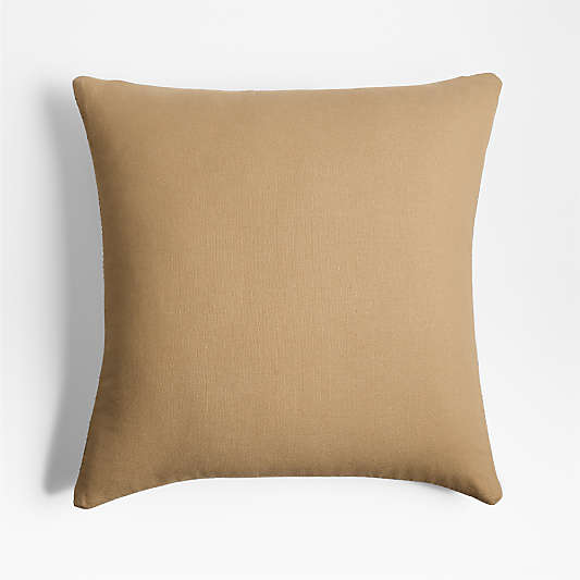 Fedo Wool Blend 20"x20" Camel Tan Throw Pillow with Feather Insert