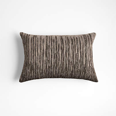 Fedo Wool Blend 22"x15" Deep Brown Throw Pillow Cover