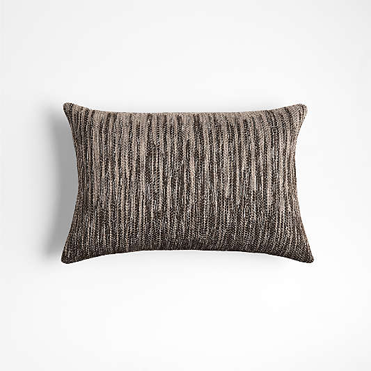 Fedo Wool Blend 22"x15" Deep Brown Throw Pillow