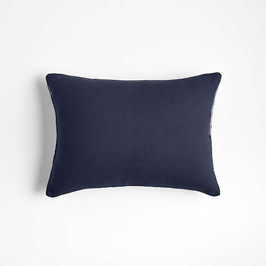 Fedo Wool Blend 22"x15" Indigo Blue Throw Pillow with Feather Insert