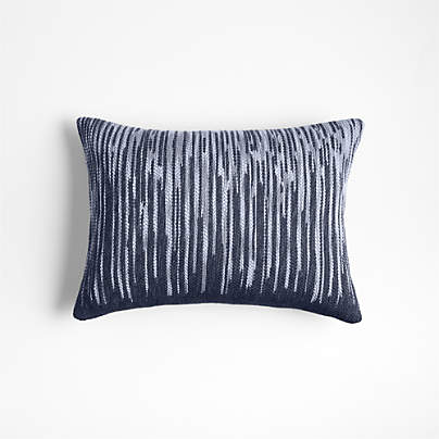 Fedo Wool Blend 22"x15" Indigo Blue Throw Pillow Cover