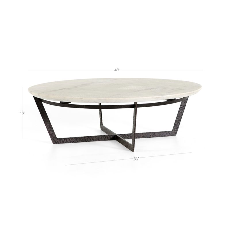 Verdad White Marble and Iron 48" Round Coffee Table