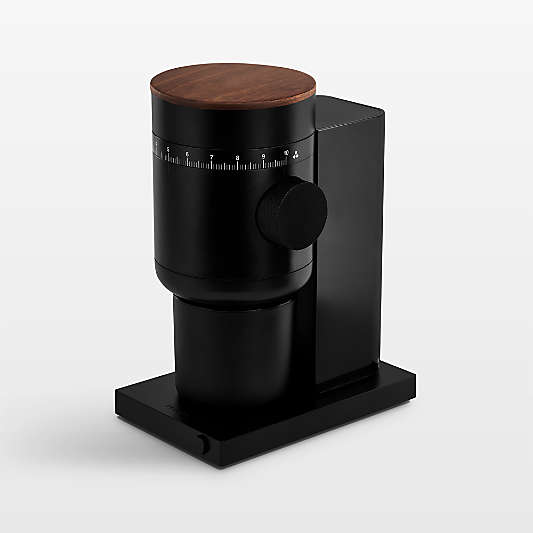 Fellow Opus 2 Conical Burr Grinder in Matte Black with Walnut Accents