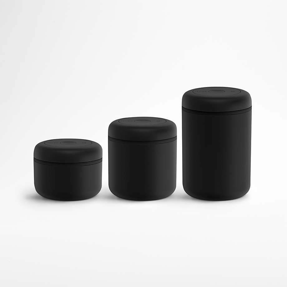 Fellow Atmos Vacuum Matte Black Airtight Food Storage Containers, Set of 3 Crate & Barrel Canada
