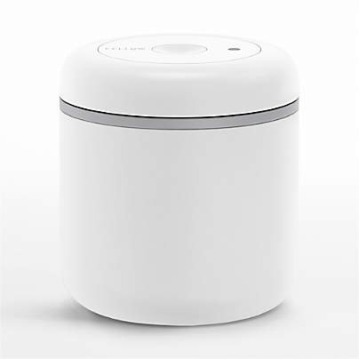 Fellow Atmos Large Matte White Vacuum Canister | Crate & Barrel