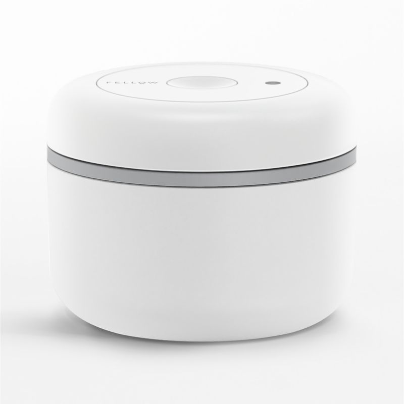 Fellow Atmos Small Matte White Vacuum Canister + Reviews | Crate & Barrel