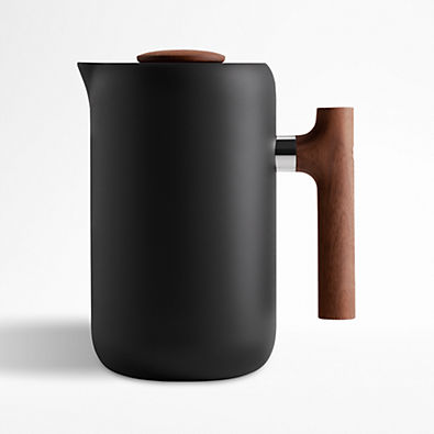 View Fellow Clara French Press Matte Black with Walnut Accents details