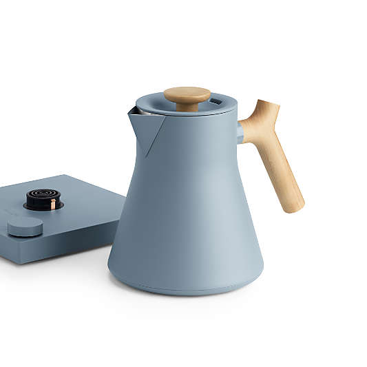 Fellow Corvo EKG Pro Electric Tea Kettle in Hazy Blue with Maple Accents