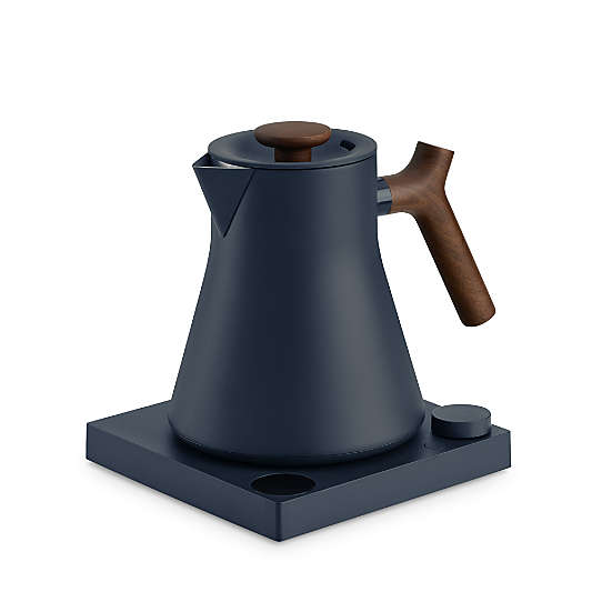 Fellow Corvo EKG Pro Electric Tea Kettle in Stone Blue with Walnut Accents