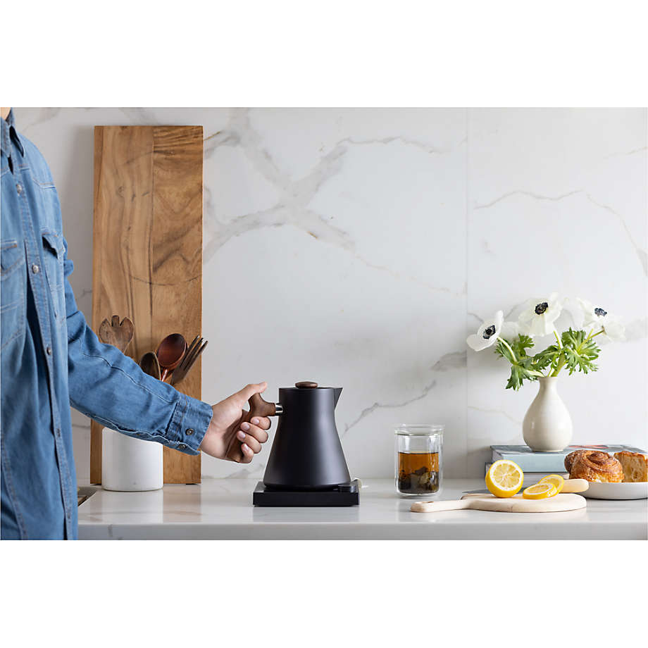 Fellow Corvo EKG Stone Blue Electric Tea Kettle with Walnut Handle