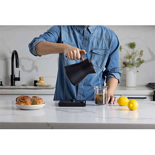 Fellow Corvo EKG Electric Tea Kettle in Matte Black with Walnut Accents