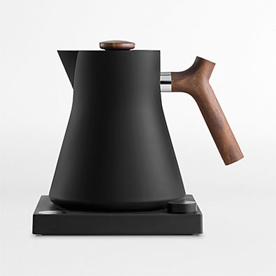 View Fellow Corvo EKG Electric Tea Kettle in Matte Black with Walnut Accents details