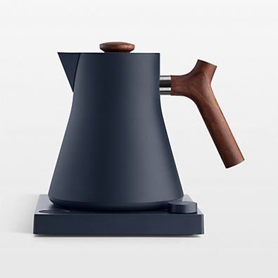 View Fellow Corvo EKG Electric Tea Kettle in Stone Blue with Walnut Accents details