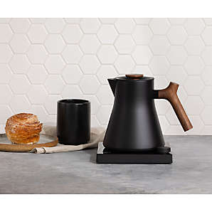 Matte Black with Walnut Accents Corvo EKG Electric Kettle, Luxury Tea  Gifts