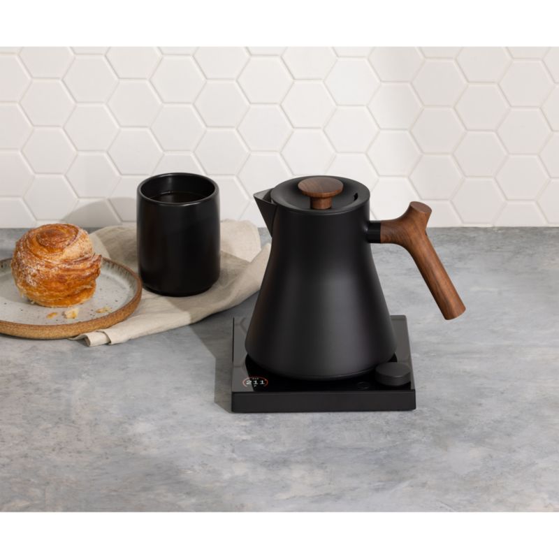 Fellow Corvo EKG Stone Blue Electric Tea Kettle with Walnut Handle +  Reviews, Crate & Barrel