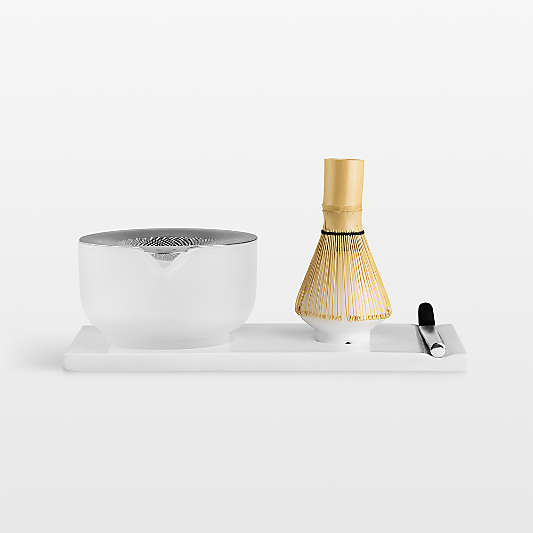 Fellow Matcha White Bowl & Bamboo Whisk Set