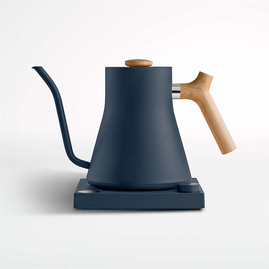 Fellow Stagg EKG Matte White Electric Kettle with Maple Handle + Reviews | Crate & Barrel