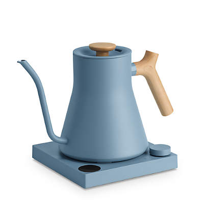 Fellow Stagg EKG Pro Electric Kettle in Hazy Blue with Maple Accents