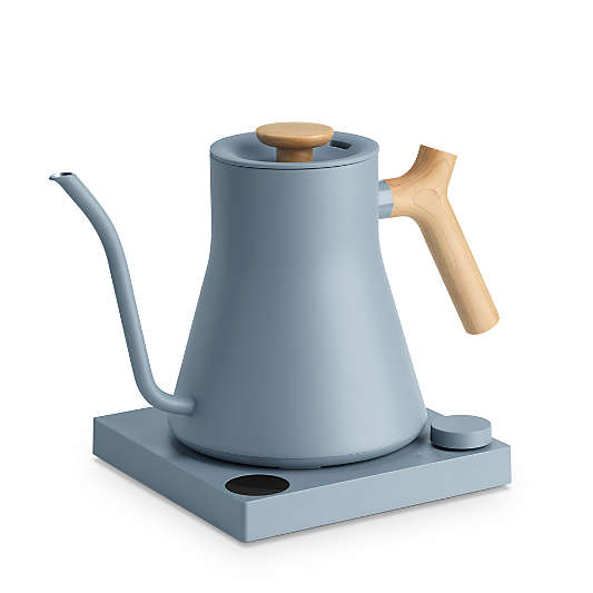 Fellow Stagg EKG Pro Electric Kettle in Hazy Blue with Maple Accents