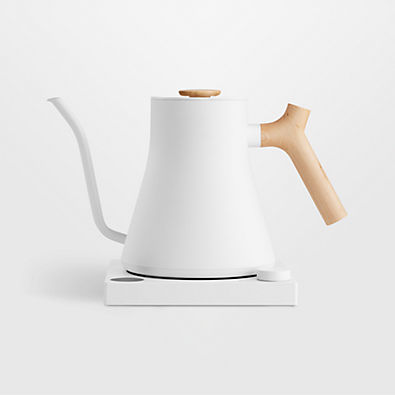 View Fellow Stagg EKG Pro Electric Tea Kettle in Matte White with Maple Accents details