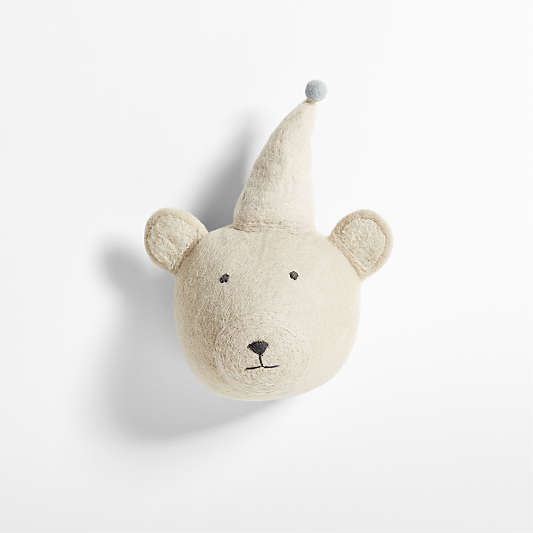 Felt Bear Animal Head Wall Decor