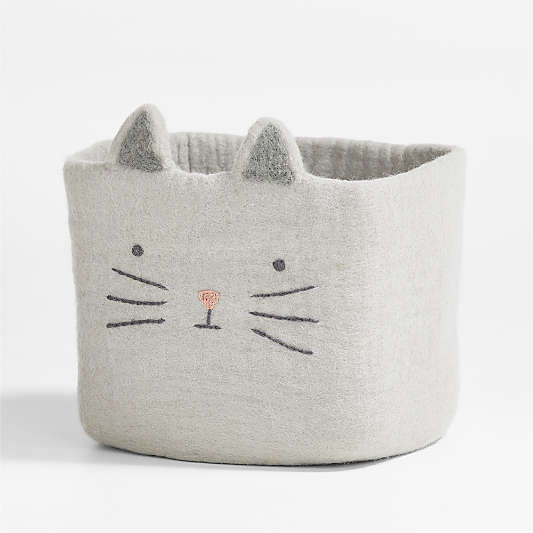 Cat Felt Shelf Storage Bin, Set of 4