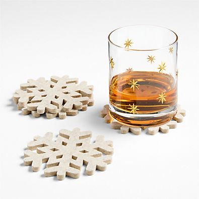 View Felt Snowflake Coasters, Set of 4 details