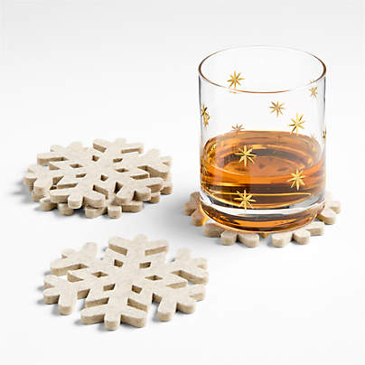 Felt Snowflake Coasters, Set of 4