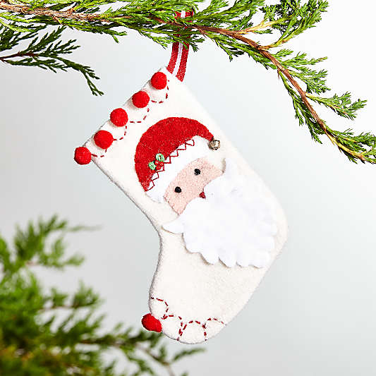 Felt Stocking Santa Ornament