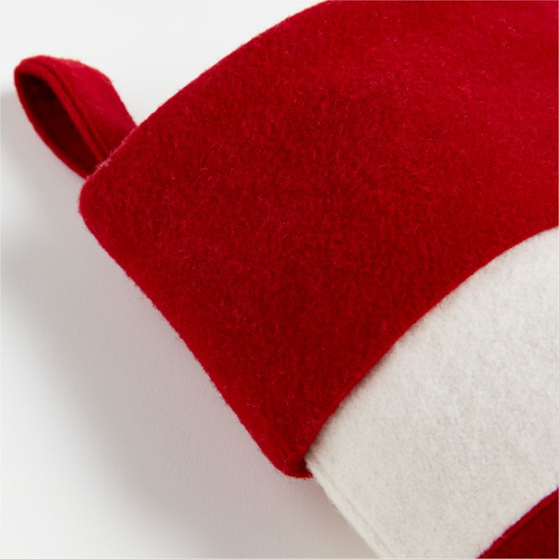 Red Felted Wool Stripe Christmas Stocking - image 5 of 6
