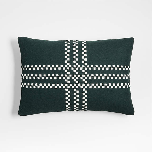 Spruce Green Speckled Weave 20x20 Holiday Throw Pillow with