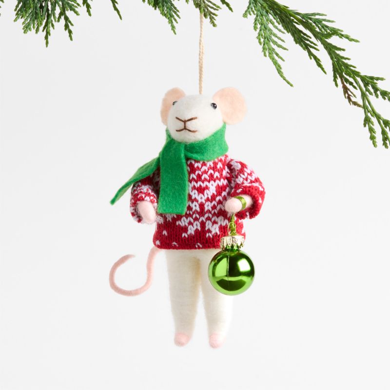 Felted Wool Mouse with Ornament Christmas Ornament - image 0 of 1