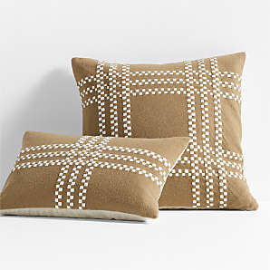 Kentin Geometric Shapes Cotton Throw Pillow Union Rustic Color: Brown