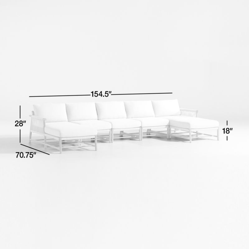 View Fen Double Chaise Outdoor Sectional Sofa - image 3 of 10