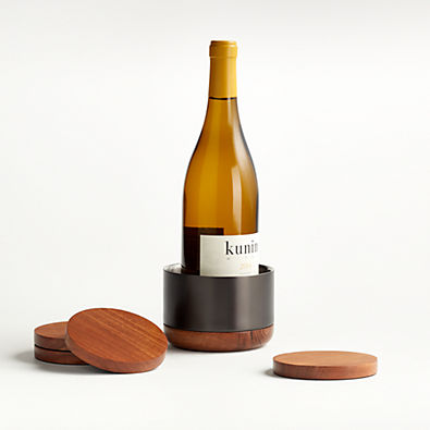 View Fenton Graphite and Wood Wine Coaster Set details
