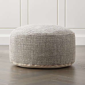 Poufs Crate And Barrel, Round Ottoman Pouf Large