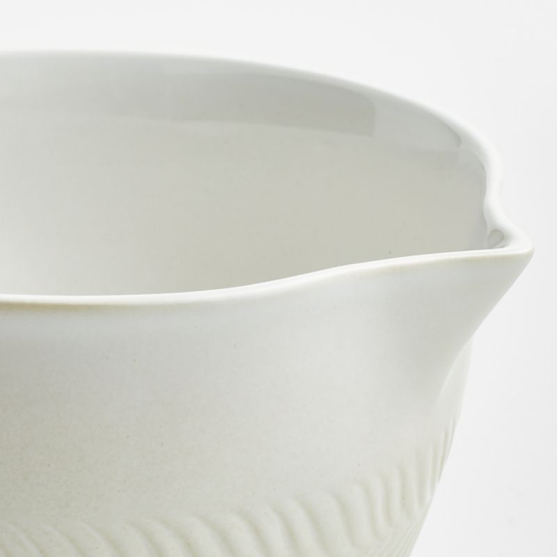 Fern White Ceramic Batter Bowl